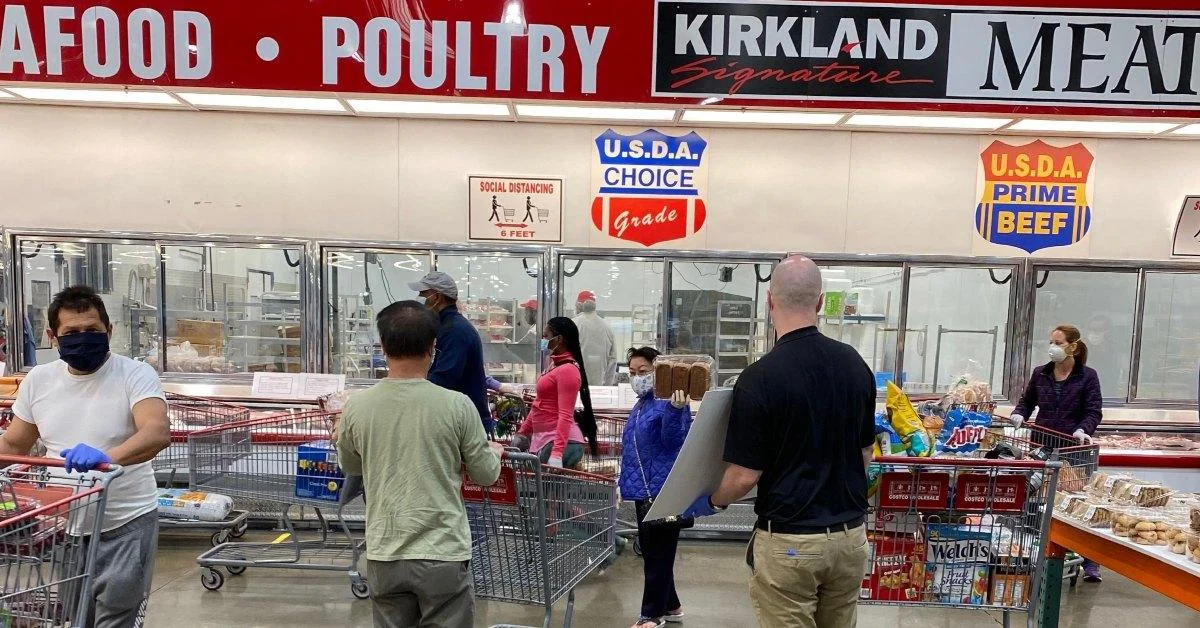People shopping in Costco.